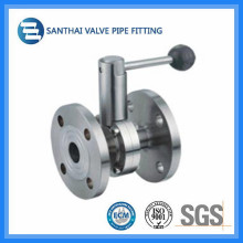 Top Venda Material de Aço Inoxidável Válvula Borboleta Flange Sanitária